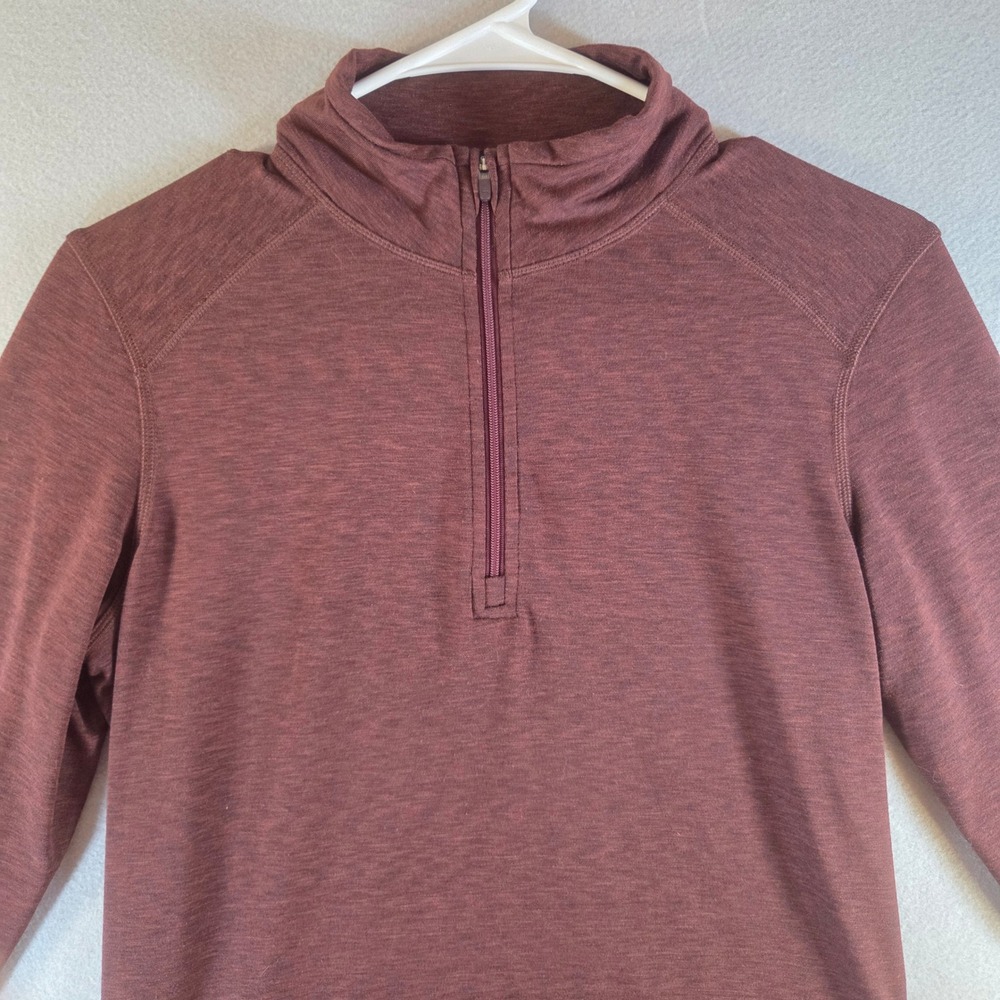 REI Co-op Quarter Zip Pullover Brown Heathered Active Top Base Layer Gorp Small?